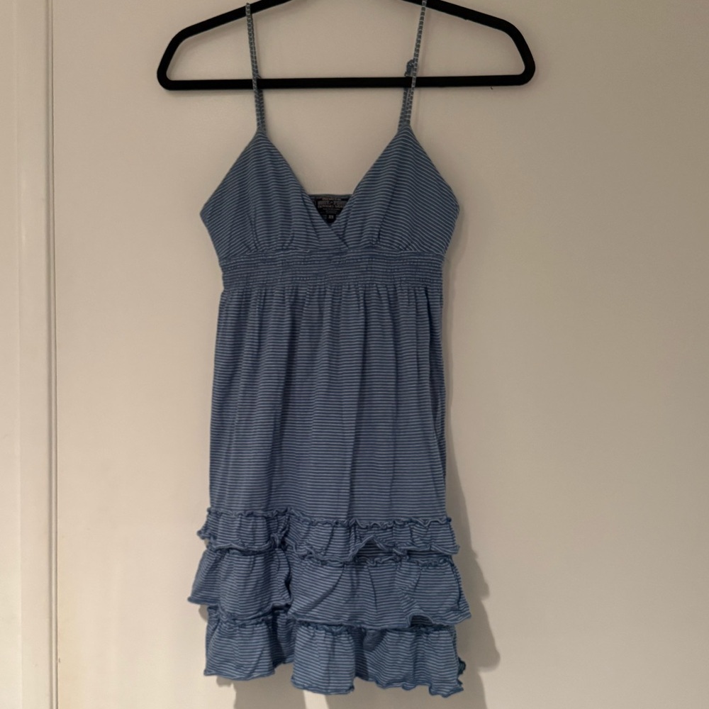 VS Pink Y2K Striped Ruffle Dress